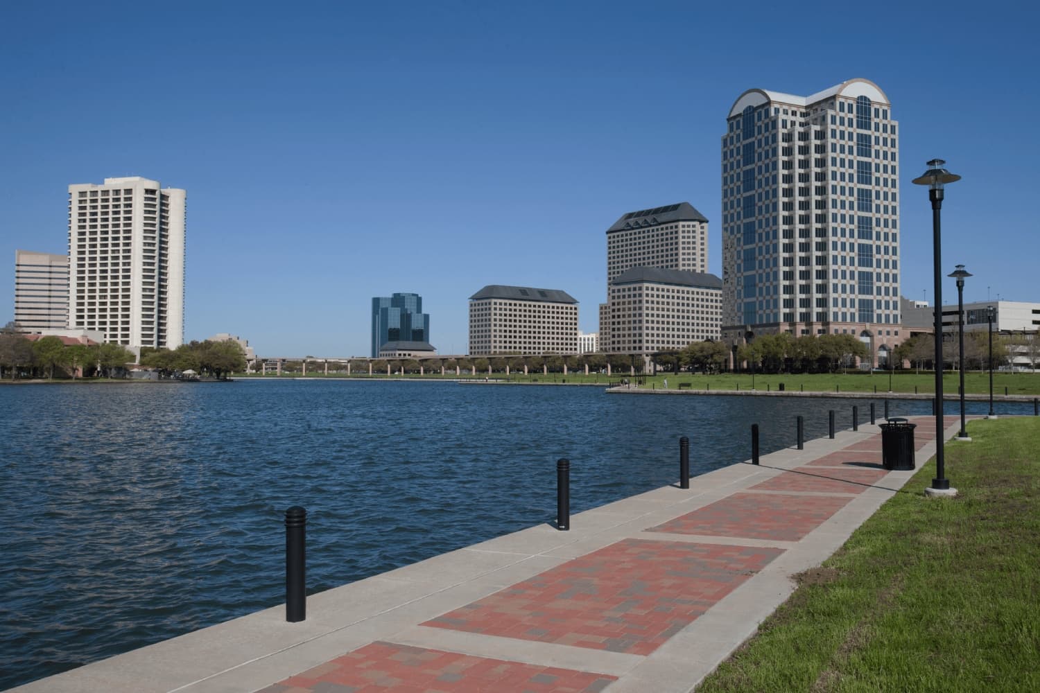 Crew members finishing a commercial concrete pour in Euless, TX.